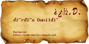 Órás Daniló névjegykártya